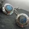 Sterling Silver Asian Style Labradorite Earrings