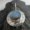Sterling Silver Asian Style Labradorite Earrings