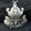 Vincent Henson Sterling Silver Engraved Native Frog Necklace